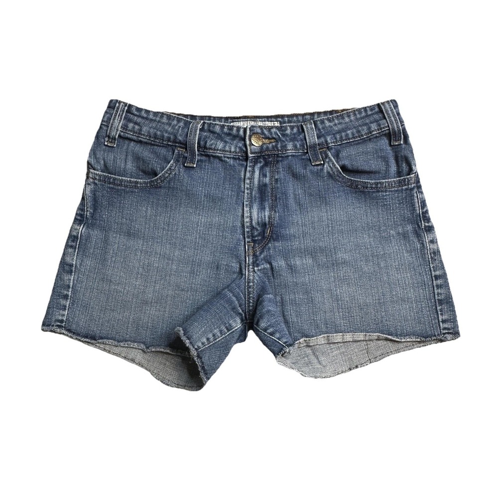 VTG Levis Denim Shorts Womens 8 Blue Cutoff Distressed Raw Hem Stretch Casual